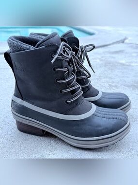 Sorel Womens Slimpack Iii Lace Boots, Black, Authentic, Sz. 8, NEW